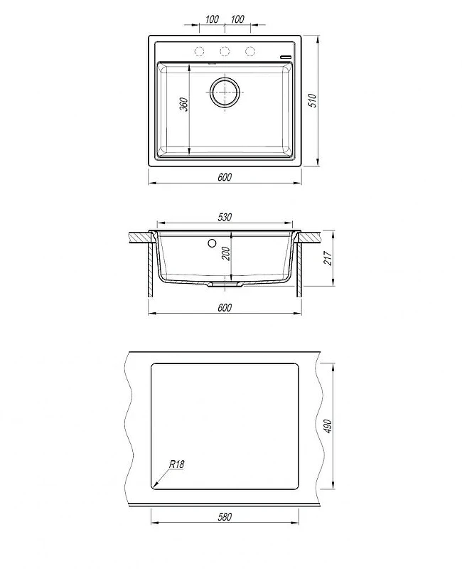 Кухонная мойка Abber Quarz 60 AQ2902W цвет Белый