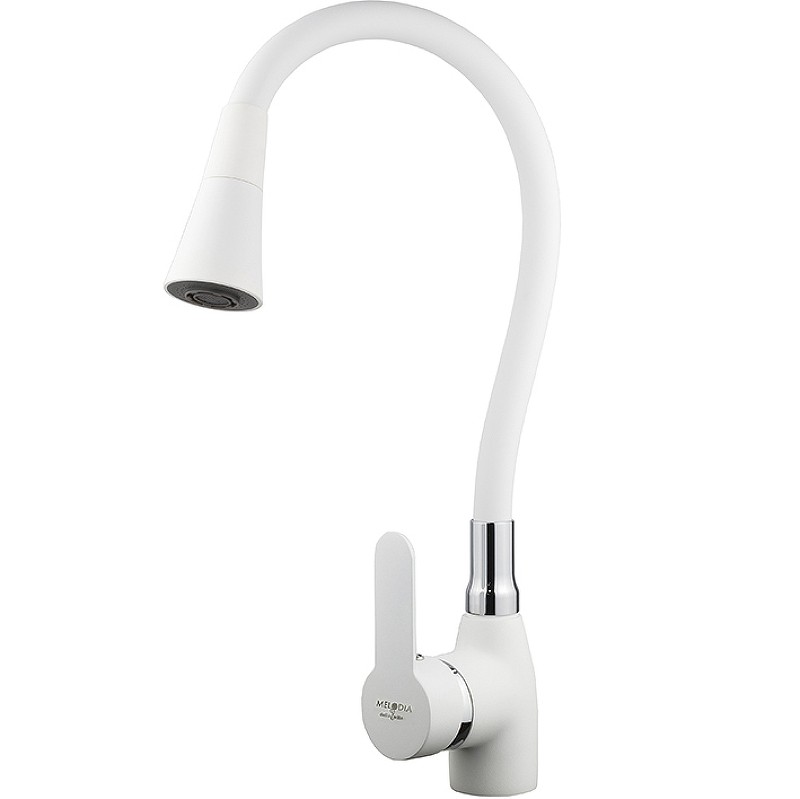 Смеситель для кухни Melodia della vita Ostessa MDV40617White Белый латунь