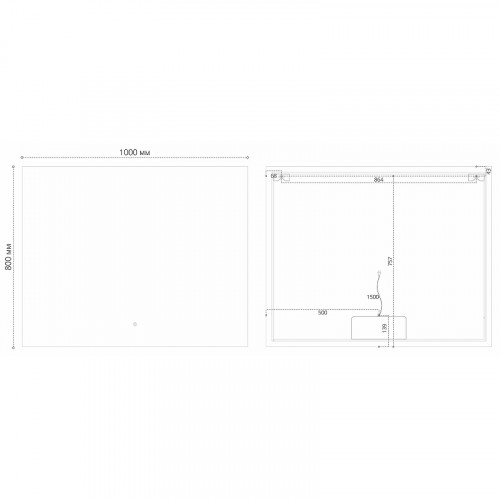 Зеркало Grossman Pragma-норма 100 1810080 с подсветкой с сенсорным выключателем и подогревом стекло
