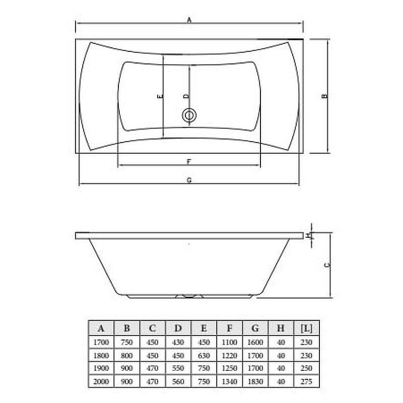 Акриловая ванна C-Bath Talia 180x80 CBQ004002 без гидромассажа