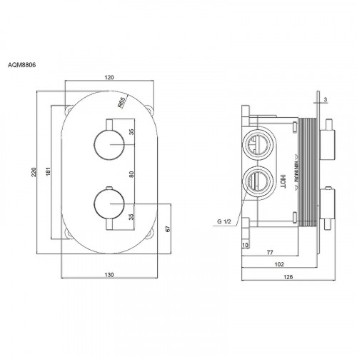 Смеситель для душа AQUAme Siena AQM8806GM с термостатом цвет Оружейная сталь