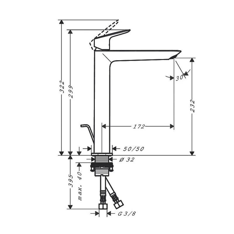 Смеситель для раковины Hansgrohe Logis Fine 71257000 Хром латунь