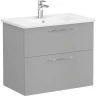 Тумба с раковиной Vitra Root Flat 80 68289 подвесная Серый камень матовый