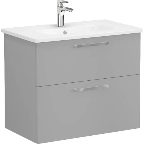 Тумба с раковиной Vitra Root Flat 80 68289 подвесная Серый камень матовый