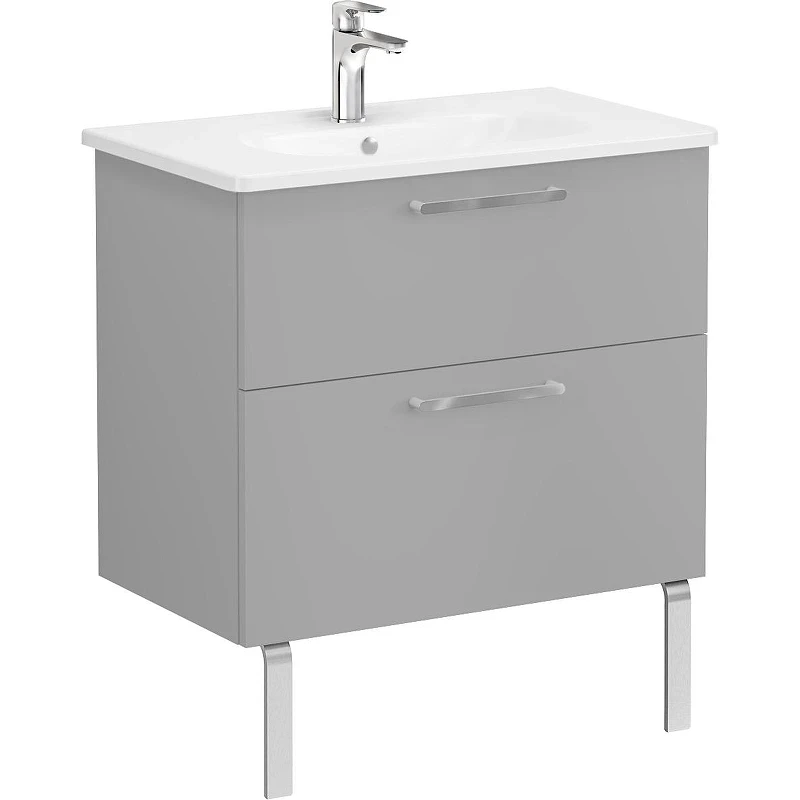 Тумба с раковиной Vitra Root Flat 80 68289 подвесная Серый камень матовый