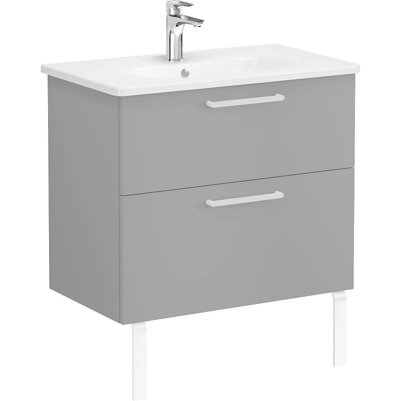 Тумба с раковиной Vitra Root Flat 80 68289 подвесная Серый камень матовый