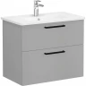 Тумба с раковиной Vitra Root Flat 80 68289 подвесная Серый камень матовый