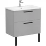 Тумба с раковиной Vitra Root Flat 80 68289 подвесная Серый камень матовый