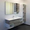 Тумба с раковиной Comforty Турин 120М 00-00013939 подвесная Дуб бежевый Белая глянцевая