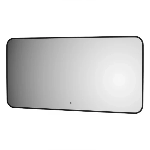 Зеркало Defesto Aura 120х60 DF 2978RH с подсветкой 34W-3000K/ИК - выключатель/Теплый белый свет/Черная рама