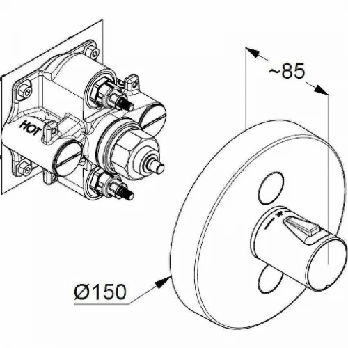 Смеситель для душа Kludi Push 389120538 с термостатом Хром