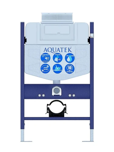 Комплект унитаза с инсталляцией Aquatek Set Aquatek Либра T-TDI002 цвет Белый с сиденьем Микролифт и клавишей смыва цвет Хром глянцевый