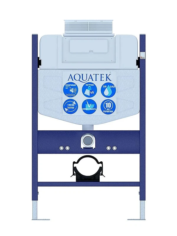 Комплект унитаза с инсталляцией Aquatek Set Aquatek Либра T-TDI002 цвет Белый с сиденьем Микролифт и клавишей смыва цвет Хром глянцевый