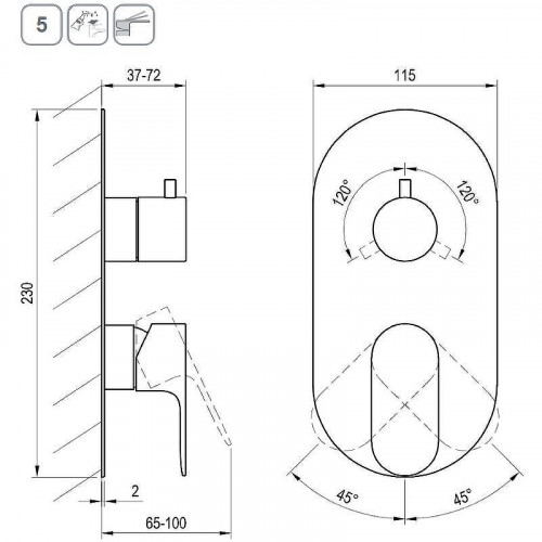 Смеситель для душа Ravak Eleganta EL 068.10WV.O3 X070260 Белый вельвет