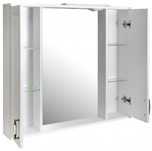 Зеркало со шкафом Stella Polar Кармела 85 SP-00001143 с подсветкой цвет Ольха белая