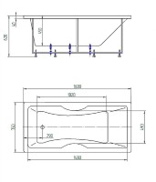 Акриловая ванна Aquatek Феникс 160x75 FEN160-0000022 без гидромассажа с фронтальной панелью с каркасом (разборный) со слив-переливом (слева)