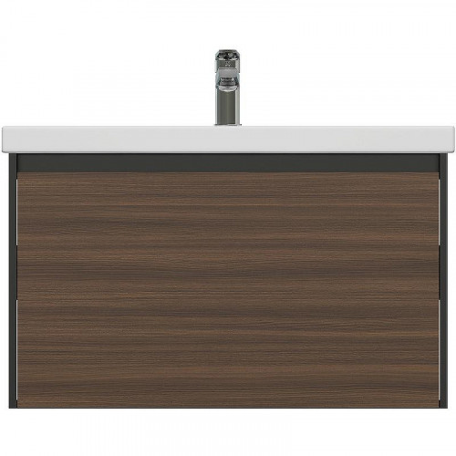 Тумба под раковину Cersanit Grande 80 64760 подвесная Черная Орех
