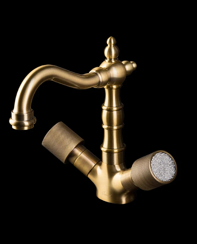 Смеситель для раковины Boheme Royal Cristal 312-Royal/CRST Бронза латунь