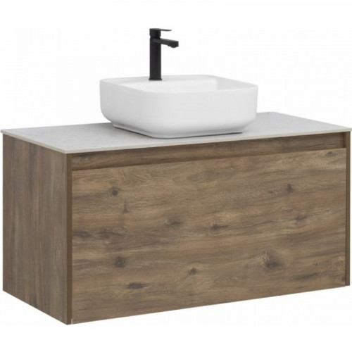 Тумба под раковину Aquanet Nova Lite 100 249520 подвесная Дуб рустикальный МДФ / ЛДСП