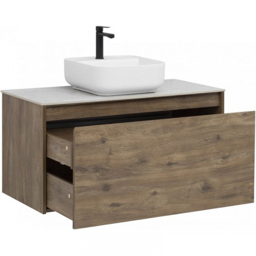 Тумба под раковину Aquanet Nova Lite 100 249520 подвесная Дуб рустикальный МДФ / ЛДСП