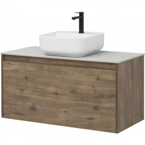 Тумба под раковину Aquanet Nova Lite 100 249520 подвесная Дуб рустикальный МДФ / ЛДСП