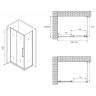 Душевой уголок Abber Schwarzer Diamant 170x50 AG30170H-S50 профиль Хром стекло прозрачное