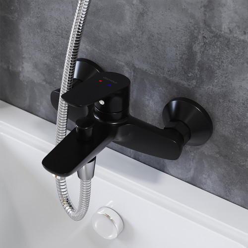 Смеситель для ванны Damixa Jupiter 771000301 Черный матовый латунь на стену