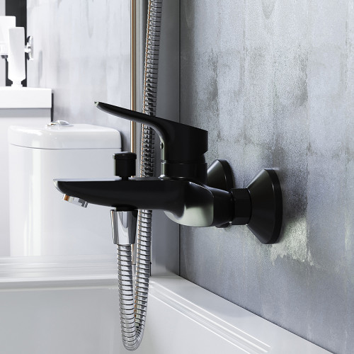 Смеситель для ванны Damixa Jupiter 771000301 Черный матовый латунь на стену