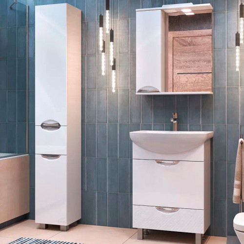 Зеркало со шкафом Vigo Callao 70 L z.CAL.70.L.El с подсветкой Белое МДФ / ЛДСП, стекло