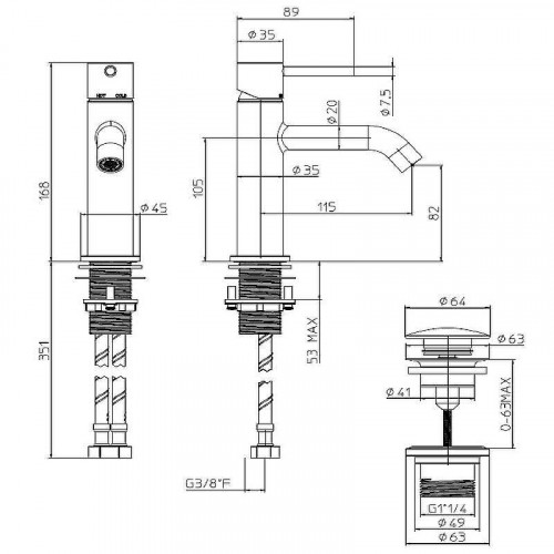 Смеситель для раковины Bossini Teo Z00701.030 Хром