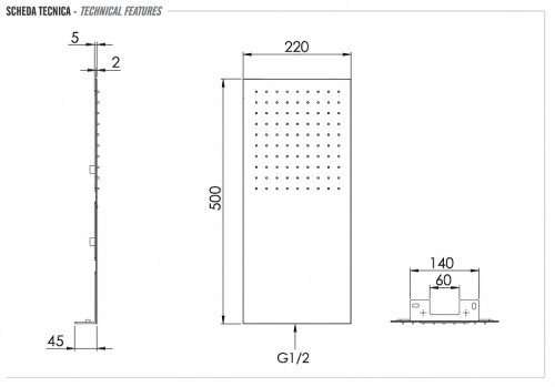 Верхний душ Remer SS350UFX цвет Нержавеющая сталь