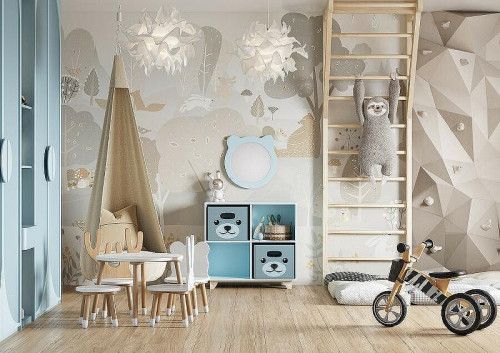 Зеркало Aquaton Каспер Мишка 48 1A283302CR0E0 Голубое матовое