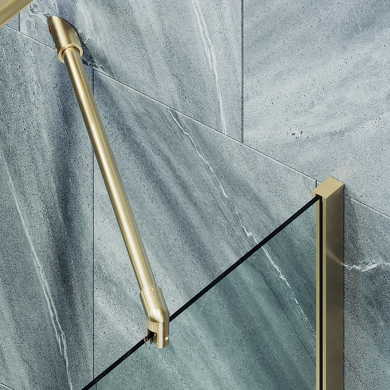 Шторка на ванну Maybah Glass MGV-61-3ш 500x1400 в широком профиле Золото стекло прозрачное