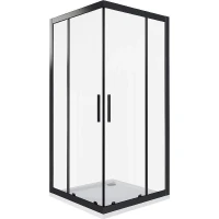 Душевой уголок Good Door Cofe CR-80-C-B 80x80 КФ00005 профиль Черный стекло прозрачное