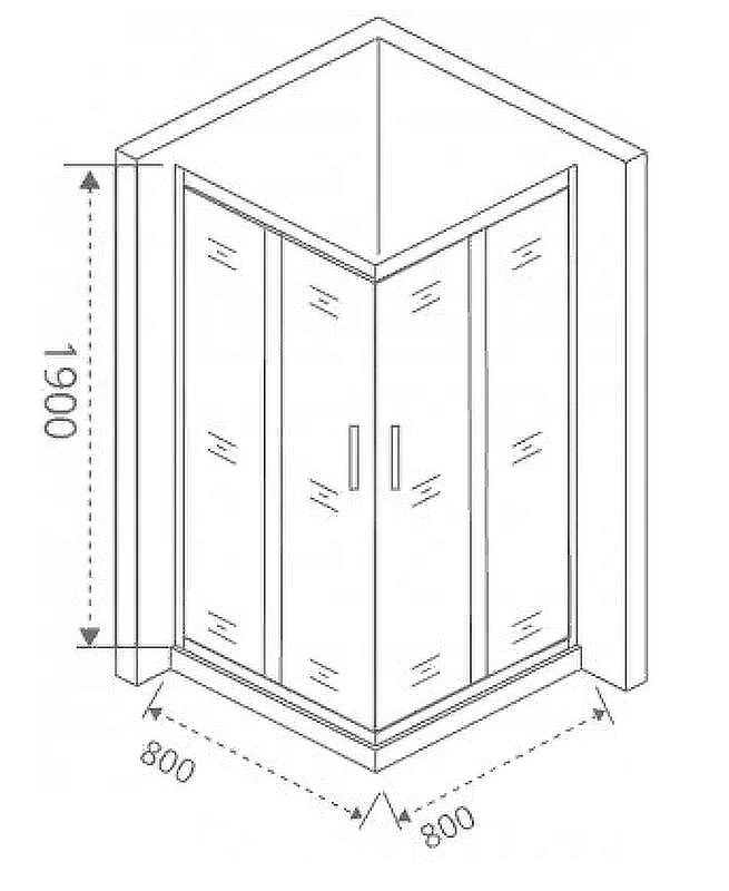 Душевой уголок Good Door Cofe CR-80-C-B 80x80 КФ00005 профиль Черный стекло прозрачное
