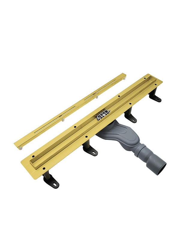 Душевой лоток Cezares Люкс (Lux) LUX-LD-70-BORO с решеткой цвет Брашированное золото