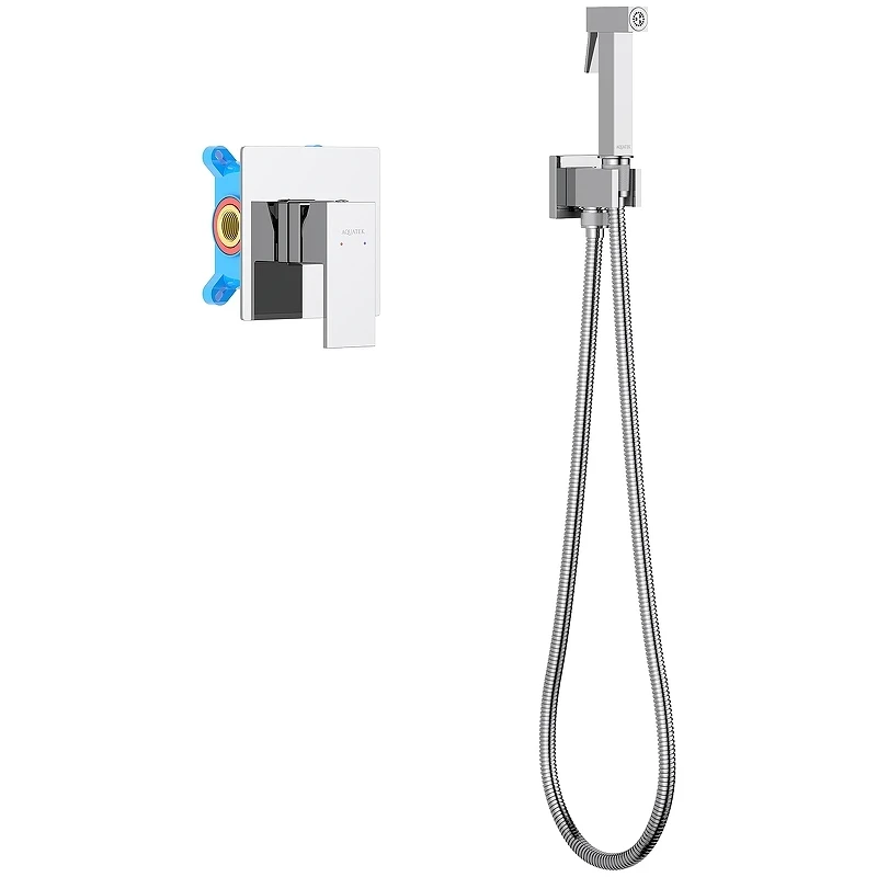 Гигиенический душ со смесителем Aquatek Либра AQ1619CR Хром латунь встраиваемый