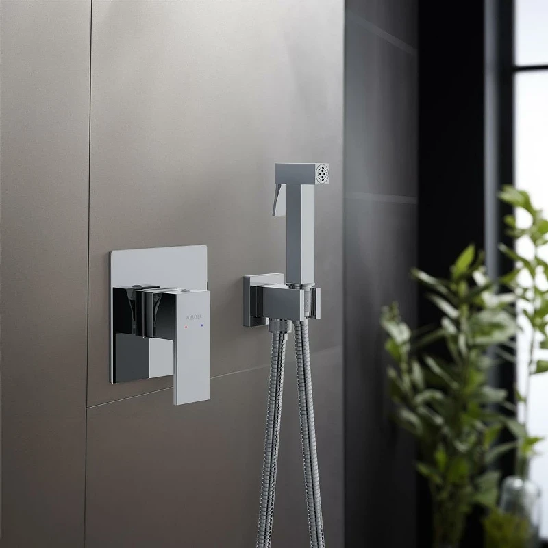 Гигиенический душ со смесителем Aquatek Либра AQ1619CR Хром латунь встраиваемый