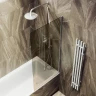 Шторка на ванну Maybah Glass MGV-71-5ш 900x1400 в широком профиле Хром матовый стекло бронзовое
