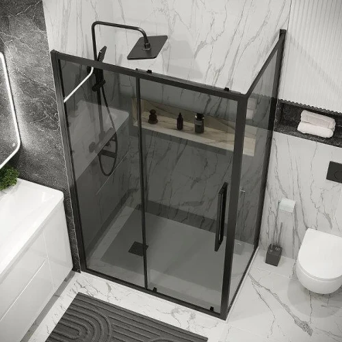 Душевой уголок Grossman Cosmo 120x100 120.K33.02.1210.21.10 профиль Черный матовый стекло тонированное