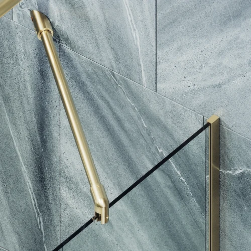 Шторка на ванну Maybah Glass MGV-142-3у 540x1400 в узком профиле Золото стекло прозрачное