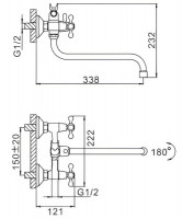 Смеситель для ванны Frap H27 F2227-2 универсальный Хром