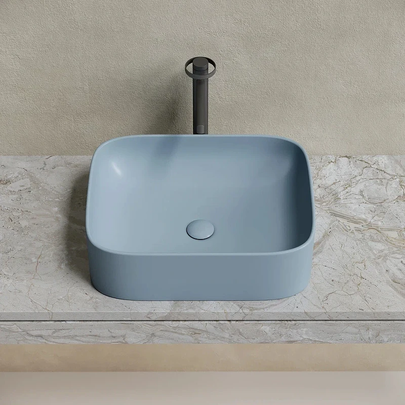 Раковина-чаша Ceramicanova Element 51 CN6052MHL Серо-голубая матовая фарфор накладная