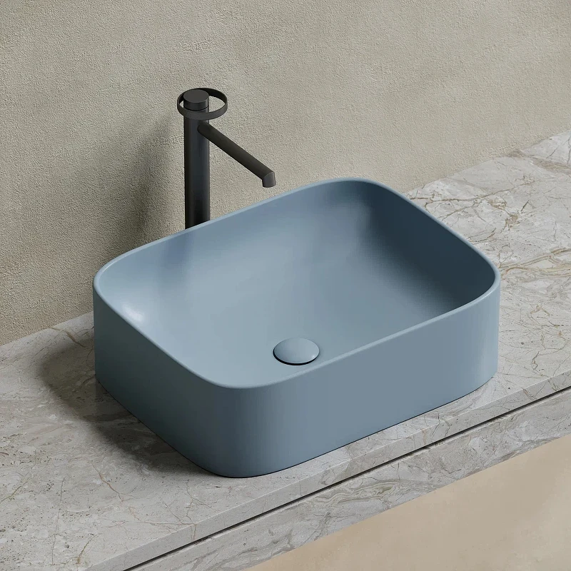 Раковина-чаша Ceramicanova Element 51 CN6052MHL Серо-голубая матовая фарфор накладная