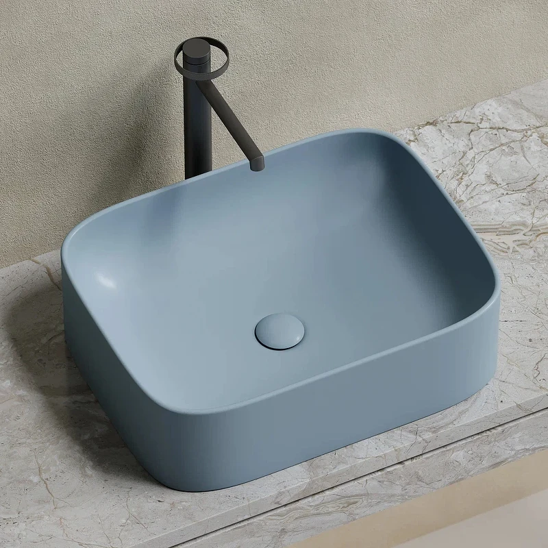 Раковина-чаша Ceramicanova Element 51 CN6052MHL Серо-голубая матовая фарфор накладная