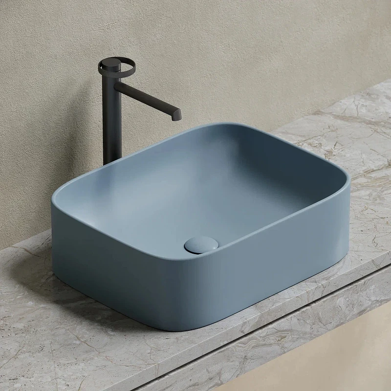 Раковина-чаша Ceramicanova Element 51 CN6052MHL Серо-голубая матовая фарфор накладная