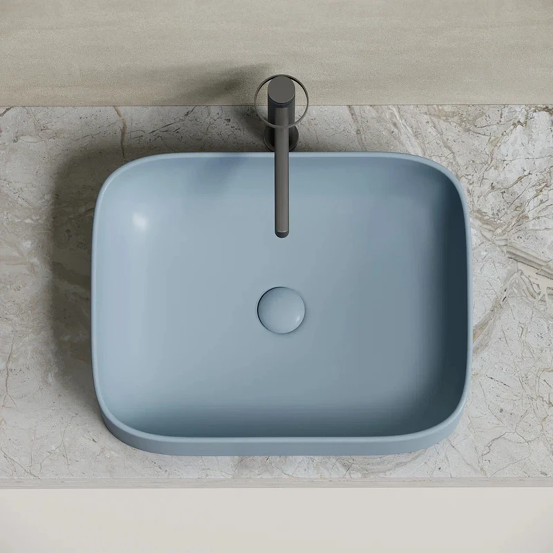 Раковина-чаша Ceramicanova Element 51 CN6052MHL Серо-голубая матовая фарфор накладная