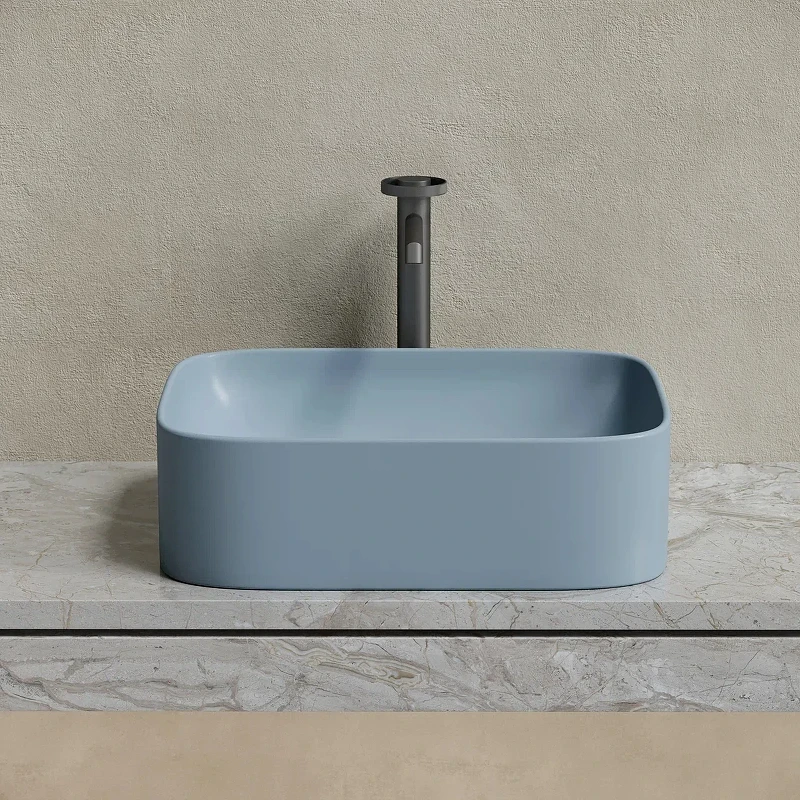 Раковина-чаша Ceramicanova Element 51 CN6052MHL Серо-голубая матовая фарфор накладная