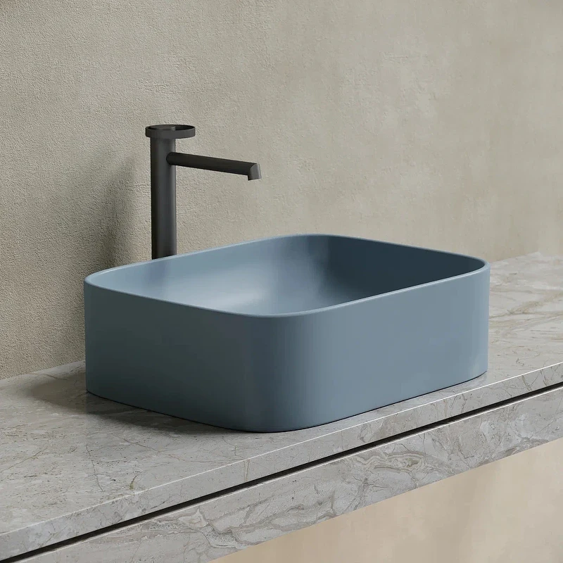 Раковина-чаша Ceramicanova Element 51 CN6052MHL Серо-голубая матовая фарфор накладная