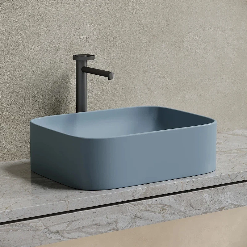 Раковина-чаша Ceramicanova Element 51 CN6052MHL Серо-голубая матовая фарфор накладная